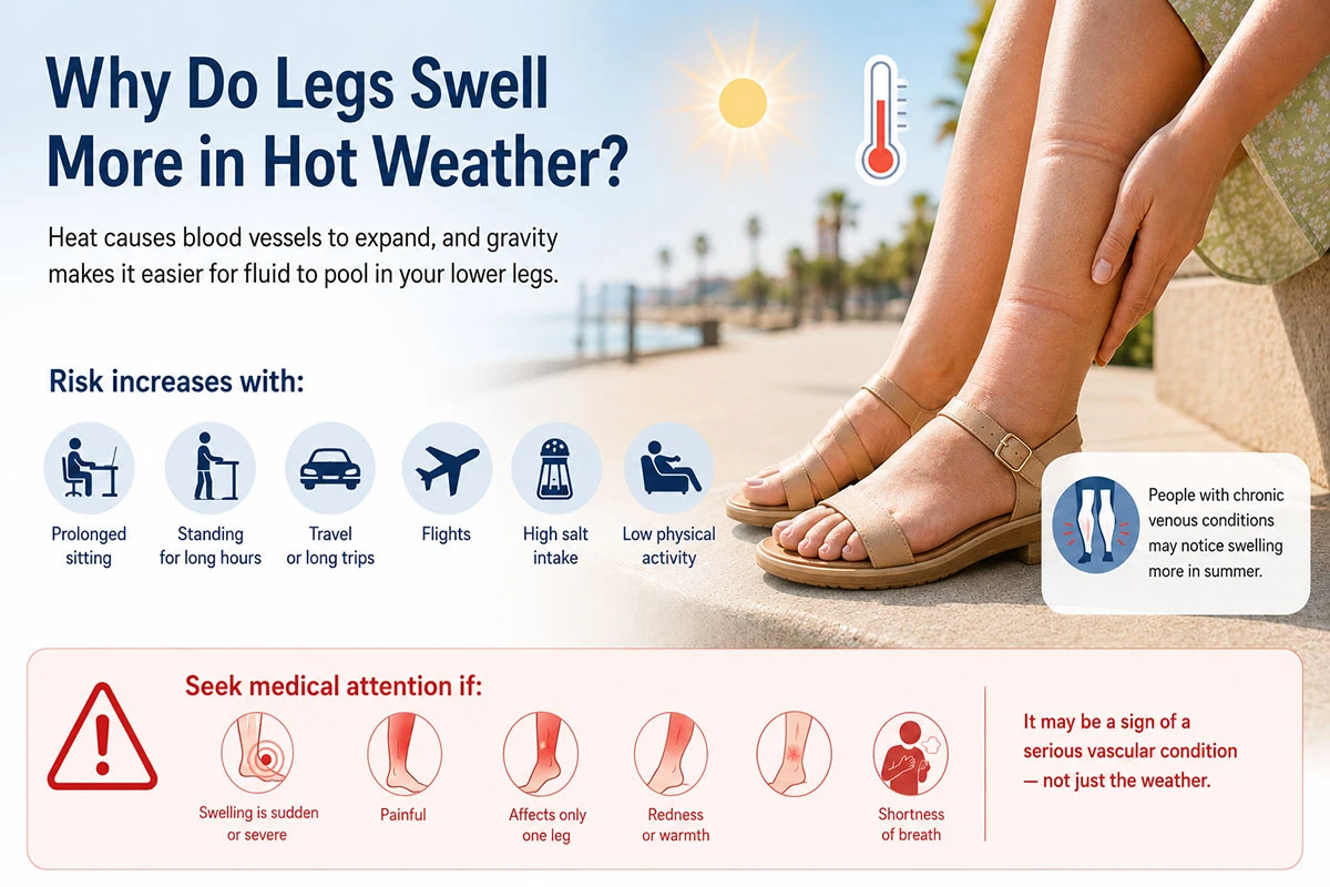 por qué las piernas se hinchan con más frecuencia cuando hace calor